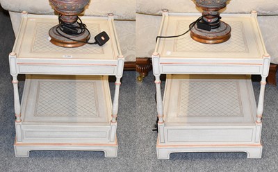 Lot 1159 - A Pair of Modern Painted Bedside Tables, 46cm...