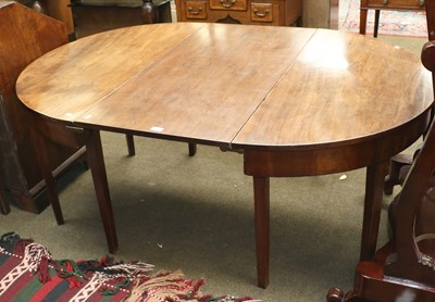 Lot 1337 - A George III Mahogany D-end Dining Table, with...