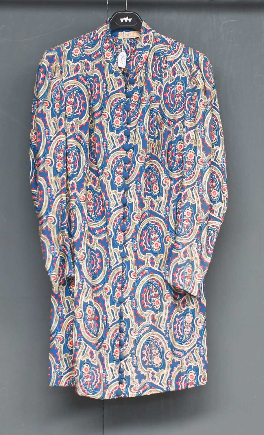 Lot 2050 - A Circa 1920s Nitor Chinoserie Style Blue Silk...