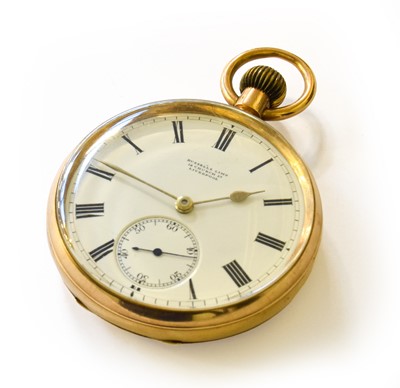 Lot 81 - A 9 Carat Gold Open Faced Pocket Watch, signed...