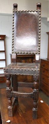 Lot 1331 - A Child's Correction Chair, 17th century style,...