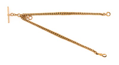 Lot 2433 - A 9 Carat Gold Curb Link Watch Chain, each...