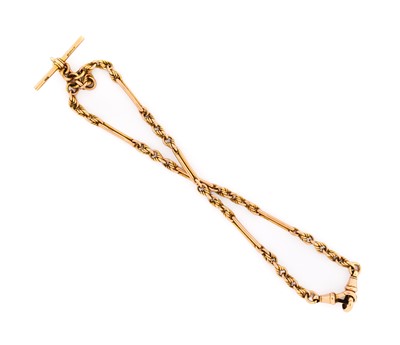 Lot 2441 - A 9 Carat Gold Fancy Link Watch Chain, each...