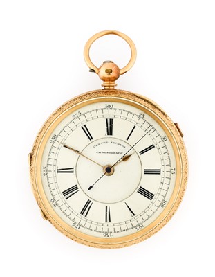 Lot 2262 - An 18 Carat Gold Open Faced Chronograph Pocket...