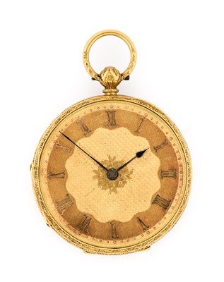 Lot 2374 - A Lady's 18 Carat Gold Fob Watch, 1865, manual...