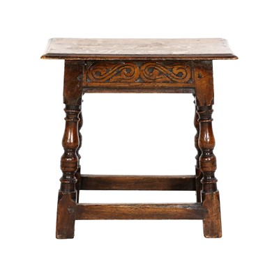 Lot 602 - A 17th Century Style Oak Joint Stool, late...