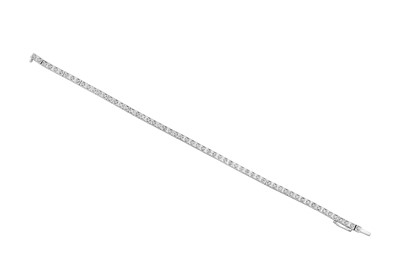 Lot 2324 - An 18 Carat White Gold Diamond Line Bracelet...