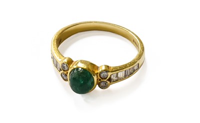 Lot 53 - An 18 Carat Gold Emerald and Diamond Ring,...