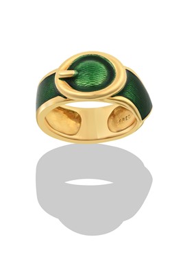 Lot 2409 - An Enamel Ring, by FRED Paris the buckle motif...