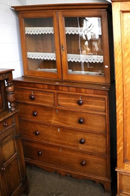 Lot 1321 - A Regency Oak Chest, of two over three drawers,...