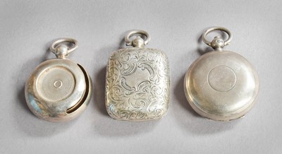 Lot 108 - Three Silver Sovereign-Cases, two circular and...
