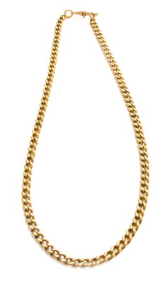 Lot 260 - A 9 Carat Gold Curb Link Watch Chain, length...