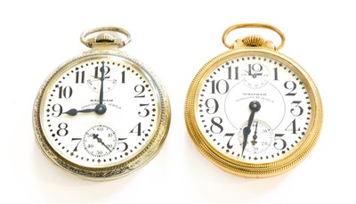 Lot 274 - Two Plated Open Faced Pocket Watches with...