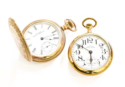 Lot 277 - A Gold Plated Open Faced Pocket Watch, signed...