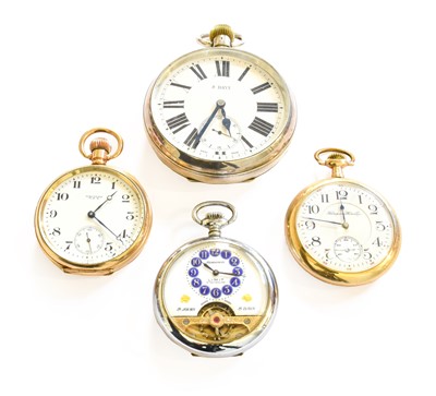 Lot 275 - Two Gold Plated Open Faced Pocket Watches...