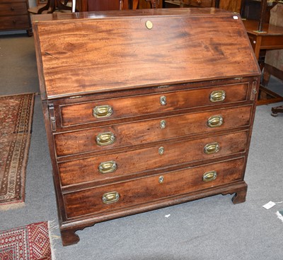 Lot 1253 - A George III Mahogany Bureau, 104cm by 52cm by...