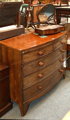 Lot 1259 - An Early 19th Century Mahogany Bow Front Chest...