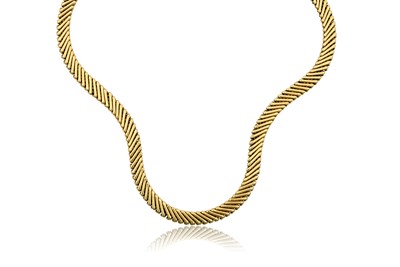 Lot 2424 - A 9 Carat Gold Fancy Link Necklace formed of...