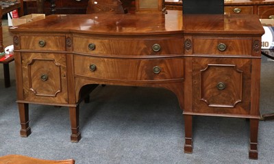 Lot 1293 - A George III style mahogany Bow Front...