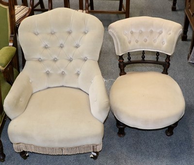 Lot 1301 - Two Victorian Mahogany Nursing Chairs,...