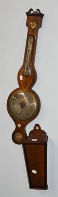 Lot 1233 - A Brass Inlaid rosewood Wheel Barometer, circa...