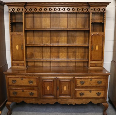 Lot 1380 - An Inlaid Mahogany Cross Banded Oak Dresser...