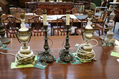 Lot 1122 - A Pair of Gilt Metal Mounted Alabaster Table...