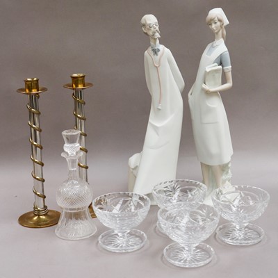 Lot 308 - A Large Pair of Lladro Bisque Figures Doctor...