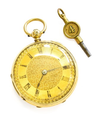 Lot 313 - A Lady's 18 Carat Gold Fob Watch