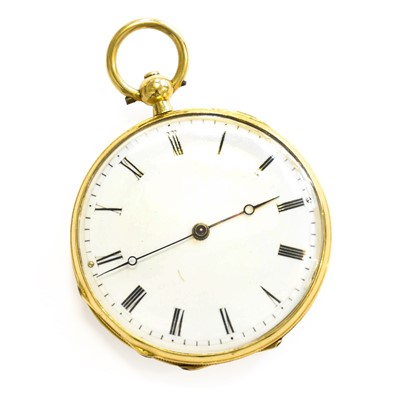 Lot 311 - A Lady's 18 Carat Gold Fob Watch, case stamped...