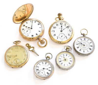 Lot 297 - Two Gold Plated Open Faced Pocket Watches,...