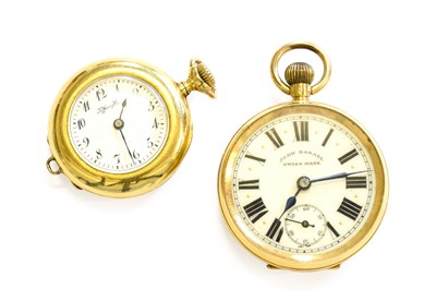 Lot 303 - Two Lady's 18 Carat Gold Fob Watches, one...