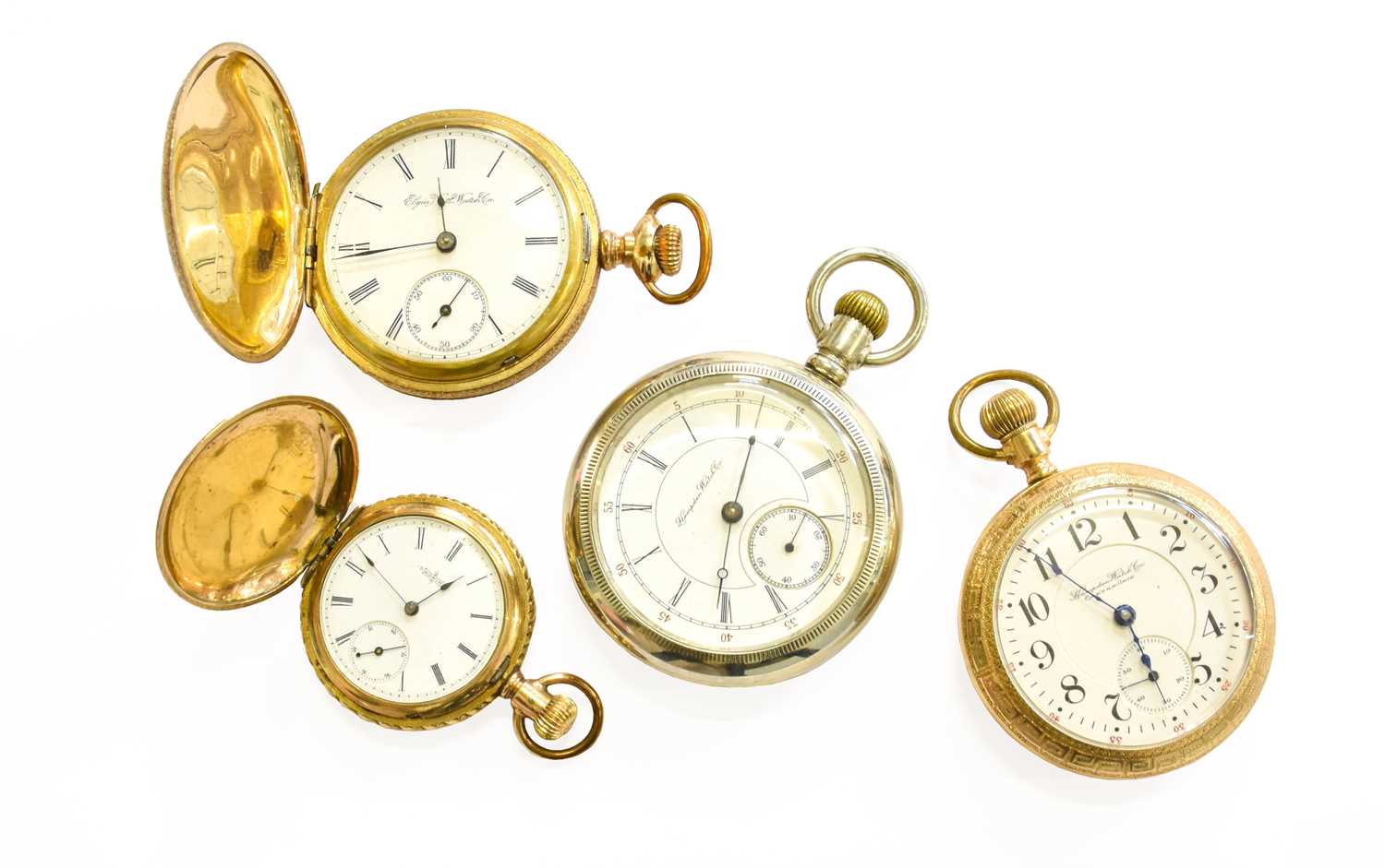 Lot 1 - Two Plated Open Faced Pocket Watches, both...
