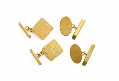 Lot 62 - Two Pairs of 9 Carat Gold Cufflinks