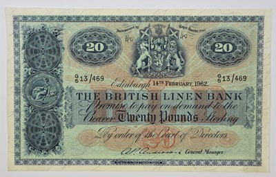 Lot 470 - Scotland, The British Linen Bank £20 1962,...