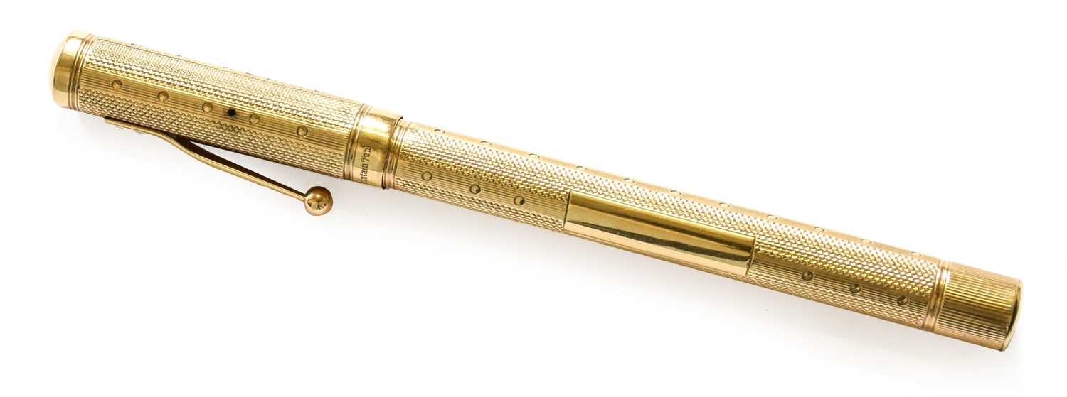 Lot 130 - A Gold Waterman's Ideal Fountain Pen, London,...
