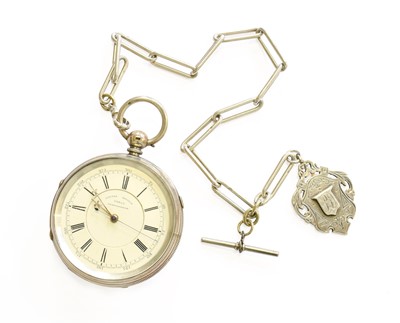Lot 55 - A Silver Open Faced Chronograph Pocket Watch,...