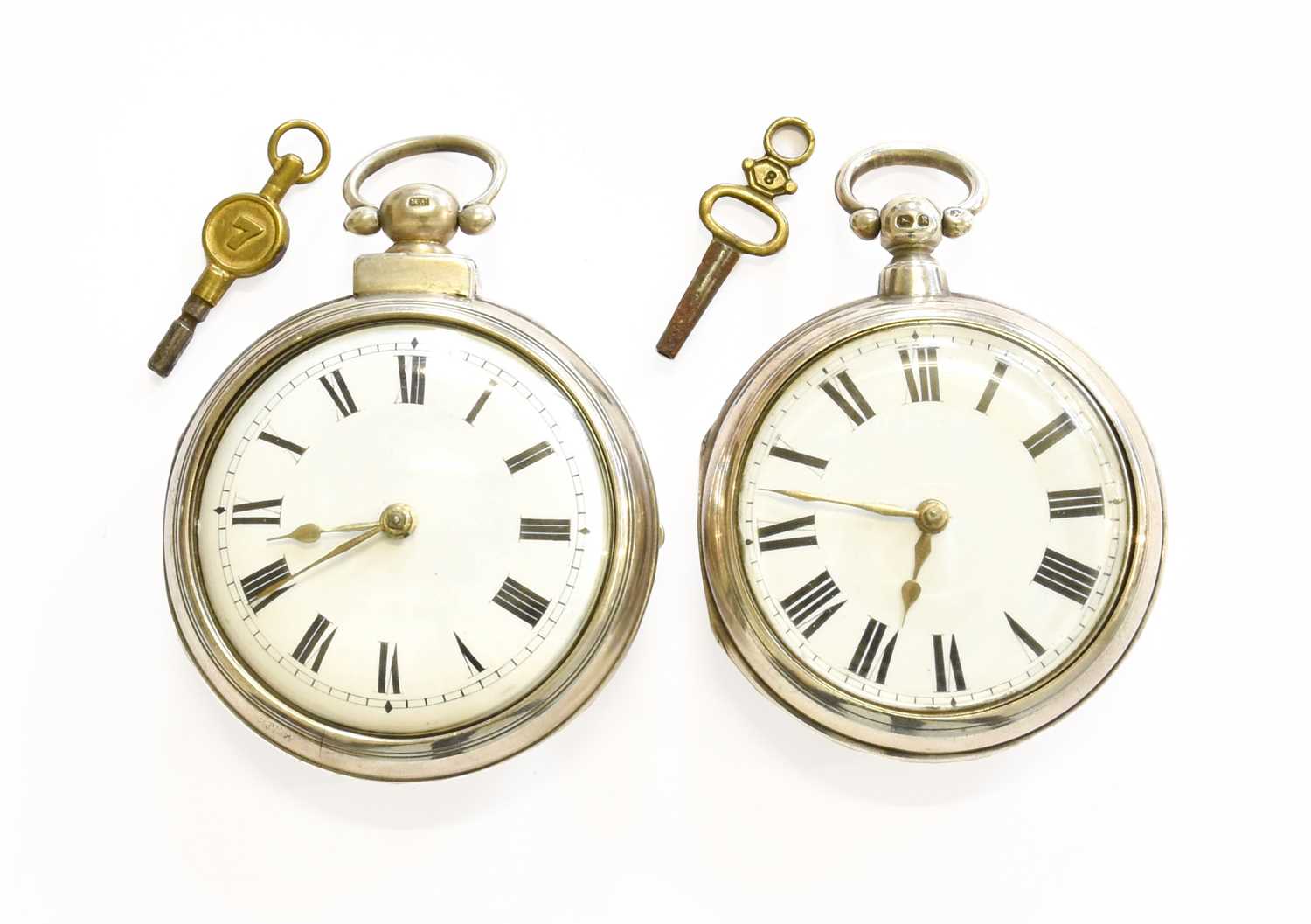 Lot 64 - A Silver Pair Cased Lever Pocket Watch, signed...