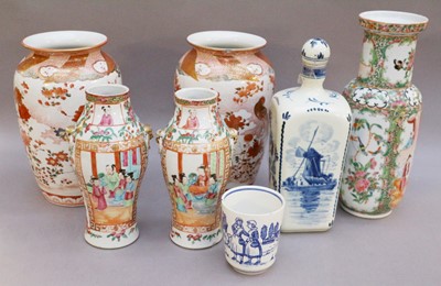 Lot 384 - A Group of Cantonese and Kutani Vases