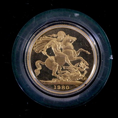 Lot 312 - Elizabeth II, Proof Sovereign 1980, obv....