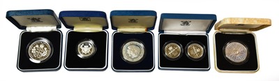 Lot 177 - 11 x UK Silver Proof Coins and Sets,...