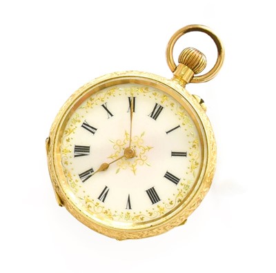Lot 42 - A Lady's 18 Carat Gold Fob Watch, case stamped...