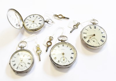 Lot 91 - Two Silver Open Faced Pocket Watches, Silver...