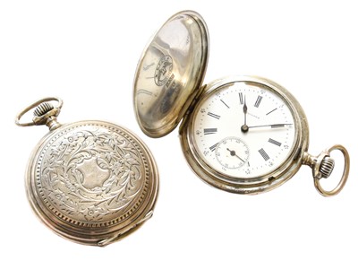 Lot 160 - A Silver Full Hunter Pocket Watch, signed...