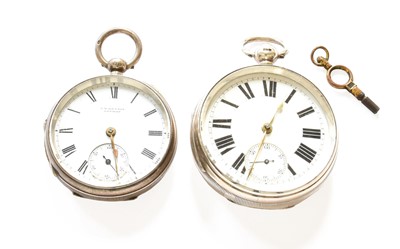 Lot 141 - Two Silver Open Faced Pocket Watches, retailed...