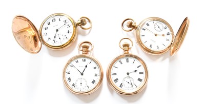 Lot 171 - Two Gold Plated Full Hunter Pocket Watches and...