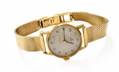 Lot 20 - A Lady's Omega 9 Carat Gold Bracelet Wristwatch