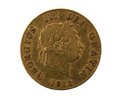 Lot 315 - George III, Half Sovereign 1818, obv. laureate...