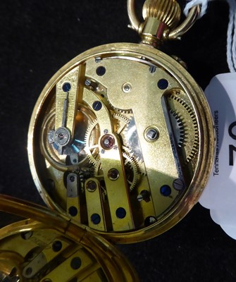 Lot 70 - An 18 Carat Gold Open Faced Pocket Watch, case...