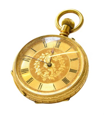 Lot 68 - A Lady's 18 Carat Gold Fob Watch, case stamped...